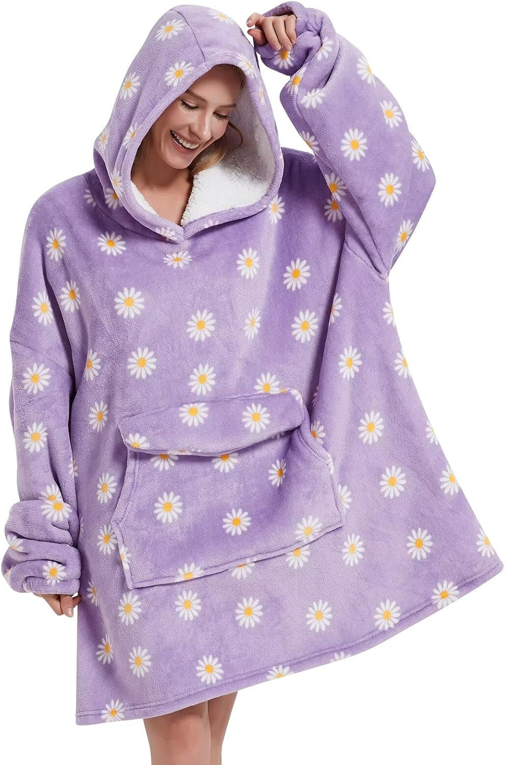 Grey Blanket Hoodies for Women and Men Adult Oversize Wearable Blanket Hoodies for Soft and Warm