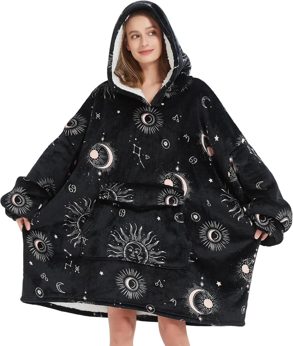 Grey Blanket Hoodies for Women and Men Adult Oversize Wearable Blanket Hoodies for Soft and Warm