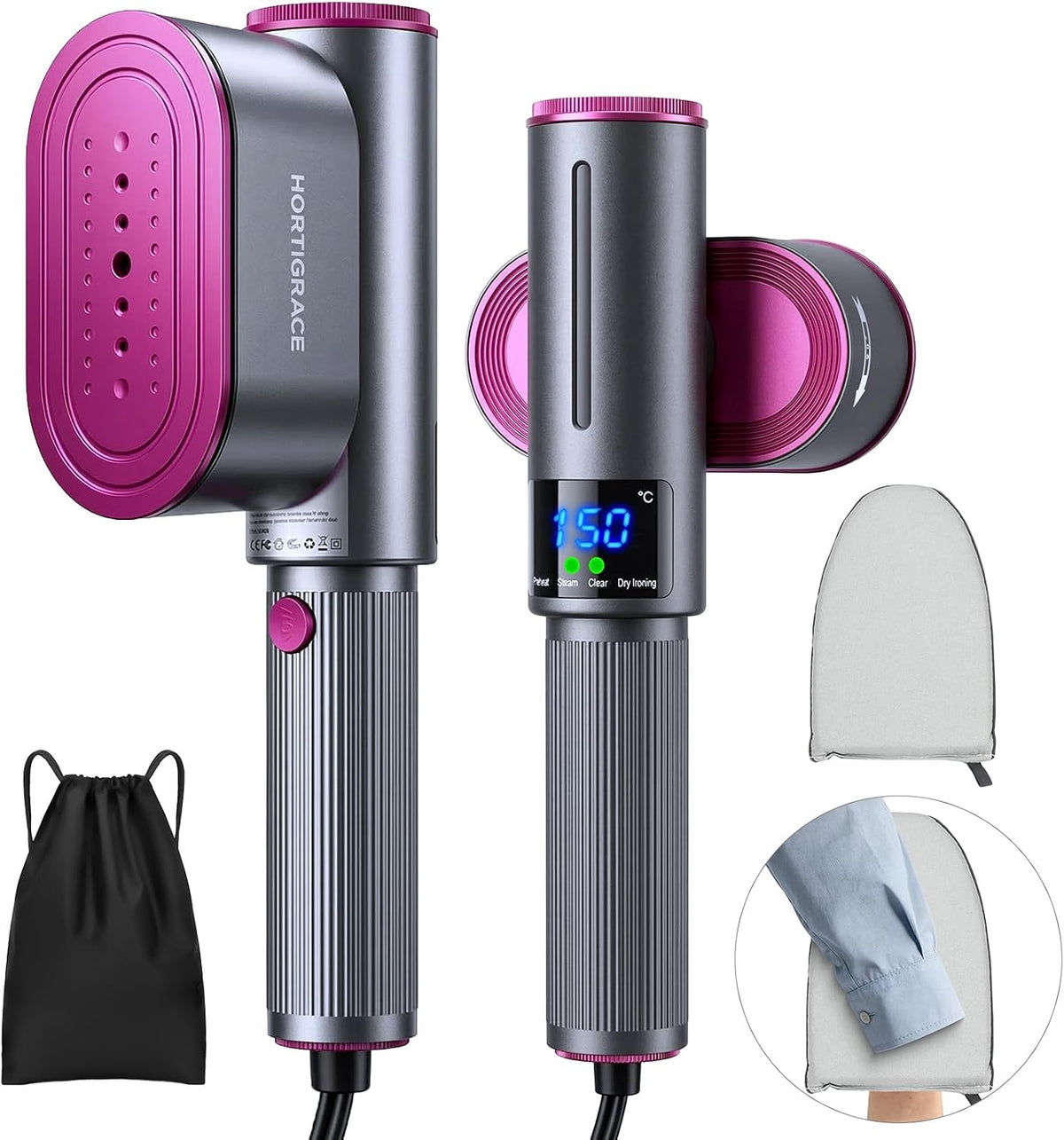 Travel Steamer for Clothes 2-In-1 Handheld Steamer Portable Iron