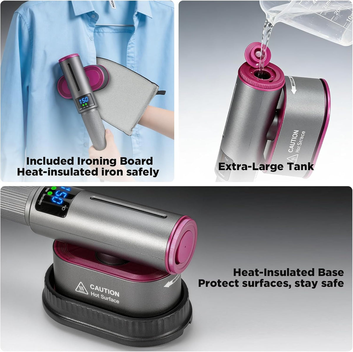 Travel Steamer for Clothes 2-In-1 Handheld Steamer Portable Iron