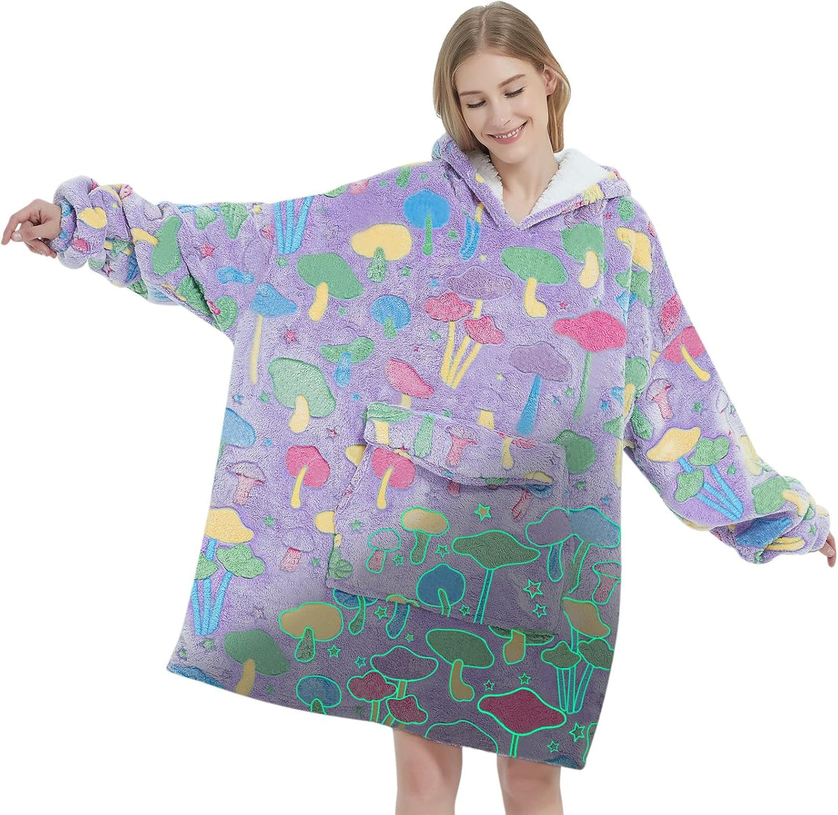 Grey Blanket Hoodies for Women and Men Adult Oversize Wearable Blanket Hoodies for Soft and Warm