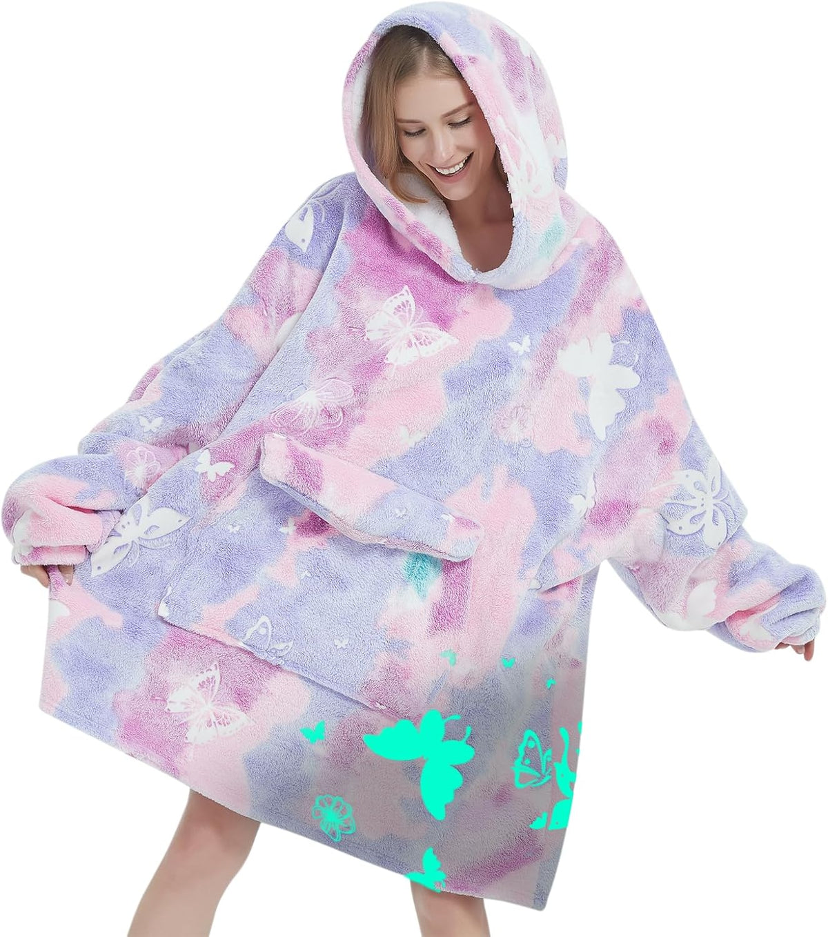 Grey Blanket Hoodies for Women and Men Adult Oversize Wearable Blanket Hoodies for Soft and Warm