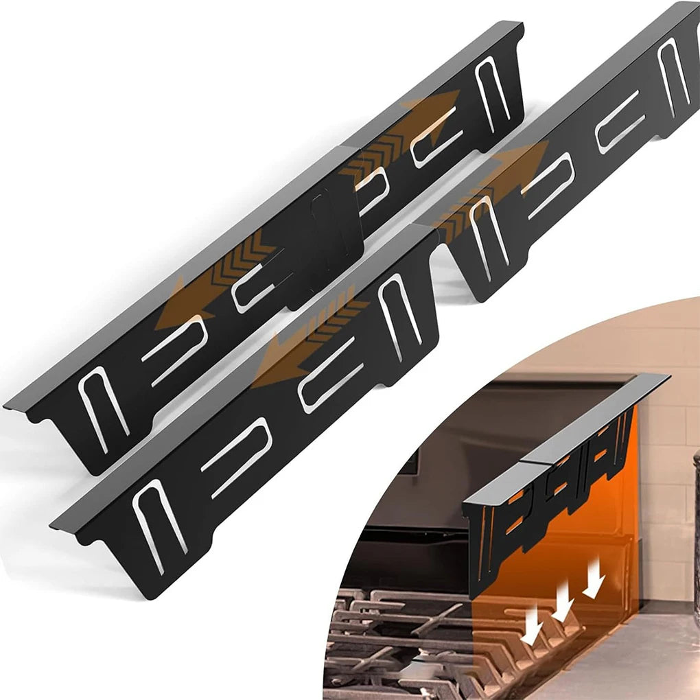 2PCS Stainless Steel Stove Gap Covers Adjustable Length Oven Side Gap Fillers anti Rust Heat Resistant Stove Counter Gap Fillers